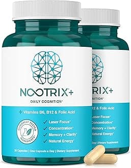 - Nootrix Brain Plus Nootropic Supplement | Supports Memory, Mental Focus, Cognitive Health & Energy | Promotes Healthy Mood & Brain Function | Vitamin B1, Vitamin B6 & Vitamin B12 | 60 Capsules