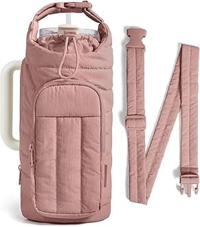 BAGSMART Water Bottle Holder Bag with Strap, 40/32 oz Crossbody Bag Gym Accessories, Sling Purses for Women