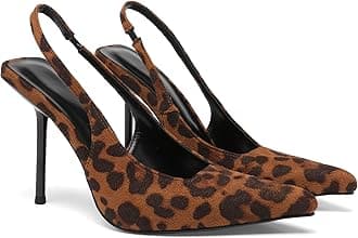 Women's Slingback Stiletto High Heels Pointed Toe Slip On Pumps Shoes Patent Leather Stretch Strap Backless Dress Heels