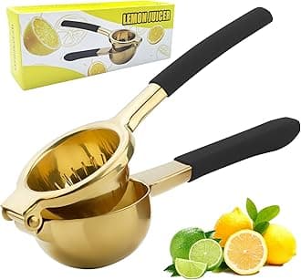 Lemon Squeezer Stainless Steel Lemon Juicer Manual Heavy Duty Lemon Juicer Pro-Grade No Seeds Citrus Juicer(Gold)