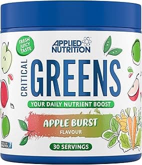 Critical Greens Powder and Superfood Blend for Gut Health Energy and Immune Support Vegan Daily Greens Juice Powder (150g - 30 Servings) (Apple Burst)