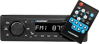 Blaupunkt Car Stereo Colombo-130BT Digital Media Receiver, 1 DIN, 4x50 watts with Dual USB Ports (Music & Charging), Bluetooth, AUX in, FM, Hands Free Calling & Remote Control