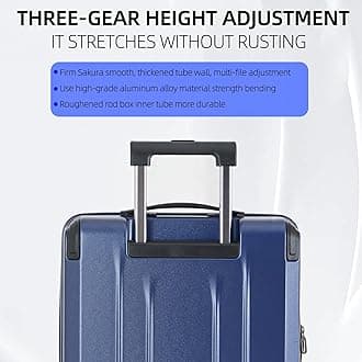 Carry On Luggage, 20Inch & 29 Inch Top Opening Airline Approved ABS+PC Hard Shell Suitcases with Silent Wheels, TSA Lock,Front Pocket and Wet-dry Separated Six-piece Set (Dark Blue, 20Inch & 29 Inch)