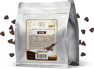 ChocZero Dark Chocolate Chips, Sugar Free, Vegan, Keto & Low Carb, Gluten Free, No Sugar Alcohols, 20 oz Bag for Baking & Desserts