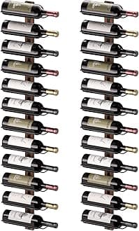 B4Life Wine Rack Wall Mounted for 24 Wine Bottles, Wood Wine Racks for Wall, Wine Holder Wine Bottle Racks for Kitchen, Dining Room, Bar
