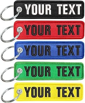 - Personalized double sides embroidery Keychain - Embroidery Custom Name - Gift for Men & Women - Monogrammed, Customized Key Ring Accessories