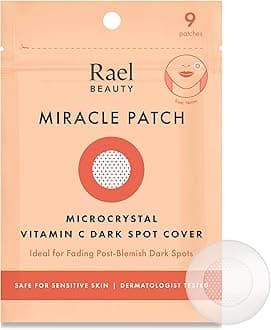 Rael Pimple Patches, Miracle Microcrystal Vitamin C Dark Spot Cover - Hydrocolloid Adhesive with Glutathione and Niacinamide, Post Acne Treatment, Korean Skin Care, Vegan, Free of