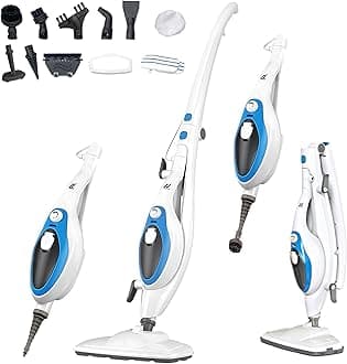 NexLev 10 in 1 Steam Cleaner & Mop|2 Steam Modes| Mopping & Deep Cleaning Home Car Sofa Bathroom Kitchen & Office |For All Surfaces|350ML|Chemical Free Cleaning | Detachable & Foldable|SC-04