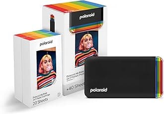 Polaroid Hi-Print + Paper Bundle - 2nd Generation Bluetooth Connected 2x3 Pocket Photo Dye-Sub Printer - Black Printer + 40 Photos High Print 2nd Generation Instant Printer Black + 40 Cartridge (6439)