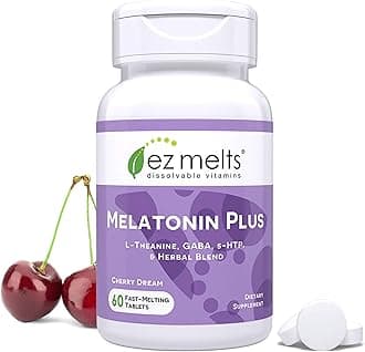 Melatonin Plus - Calming & Sleep Support Supplement with Lemon Balm Extract & Passion Flower - Non-GMO & Vegan - Cherry Dream - 60 Dissolvable Tablets (60 Servings)