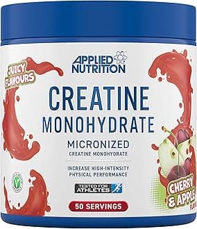 Applied Nutrition Creatine Flavoured - Creatine Monohydrate Micronized Powder with Flavour, Increases High-Intensity Physical Performance (250g - 50 Servings) (Cherry & Apple)