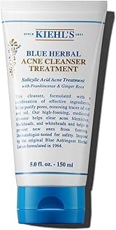 Kiehl's Blue Herbal Acne Cleanser Treatment with Salicylic Acid, Foaming Face Wash for Oily & Acne-prone Skin, Helps Clear Blackheads & Whiteheads, Removes Oil, Paraben-free, Fragrance-free - 5 fl oz