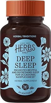 Deep Sleep Softgels - Herbal Sleep Support Supplement - Rest & Calming Support with Passionflower, Chamomile & Lemon Balm - 30 Softgels (30 Servings)