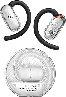 V40i by Anker, Open-Ear Headphones, Clear Design, Lidless Case, 4 Adjustable Positions for Every Ear Size, Richer Bass, IP55, 21H Playtime, AI Clear Calls, Bluetooth 5.4, App Control