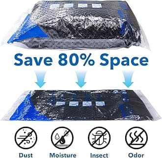 36 Pack Vacuum Storage Bags with Electric Pump, Vacuum Seal Bags for Clothing, Pillows, Blanket, Bedding, Comforters,Includes 6 Jumbo,6 Large,6 Medium,6 Small,6 Travel bags and 6 small Travel bags