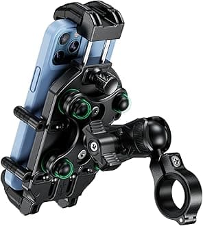 Motorcycle Phone Holder with Vibration Dampener & High-Speed Secure Lock, Anti-Theft Mount for Bike, Bicycle, Scooter, ATV, Fits 5.4''-7.2'' Smartphones