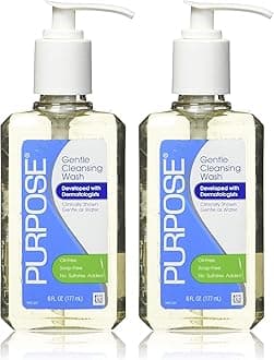 Purpose Gentle Cleansing Wash For All Skin Types, Gentle As Soap, Removes Dirt, Oil, and Makeup Without Over-Drying, Pump Bottle, 6 Fluid Ounce (Pack of 2)