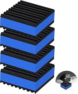 4 Pack Anti Vibration Pads for Washing Machine 2"x2"x7/8", Sound Isolation Vibrating Pad Ribbed Rubber Damping Mat EVA Center for Air Compressors, Conditioner, Treadmill, HVAC Washer Dryer