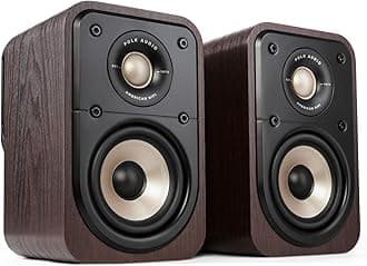 Polk Audio Signature Elite ES10 Surround Loudspeaker - Hi-Res Certified, Dolby Atmos & DTS:X Compatible, 1" Tweeter & 4" Woofer, Power Port Technology for Effortless Bass (Pair, Contemporary Walnut)