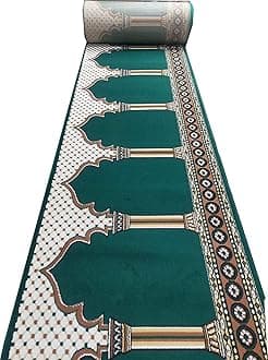 Carpet Mahal Washable Zanamaz Rolls for Prayer and Hall Size 4x20 feet Runner 0.5 inch Thickness, (Multi)