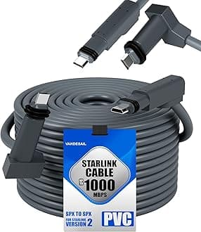 for Starlink Rectangular Satellite V2 150 FT Replacement Cable, Compatible Starlink Extension Cable, Waterproof Grey for Starlink Gen 2-150FT(44M)