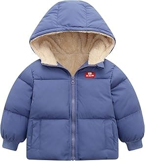 Baby Winter Coats, Outerwear for Toddler Kids Infants Boys Girls Light Puffer Warm Hooded Down Jacket for 2-7 Years