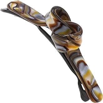 Camila Paris CP3357 French Hair Barrette Clip for Girls, Handmade, Onyx, Metal-Free Closure Strong Hold Grip Hair Clips for Women, No Slip Durable Styling Girls Hair Accessories, Made in France