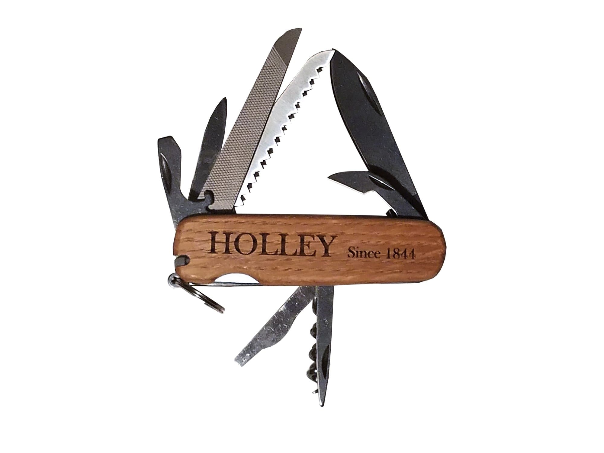HOLLEY Pocket Knife Multi-tool MOD12B with Rift White Oak Wood Scales (the sides)