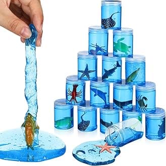24 Pcs Sea Animal Putty Toy Sea Animal Putty Tubs Fidget Kit of Aquatic Creatures Tactile Stimulation Sensory Toys for Autism Squeeze Fidgeting Toys for Stress Relief Prize Party Favor