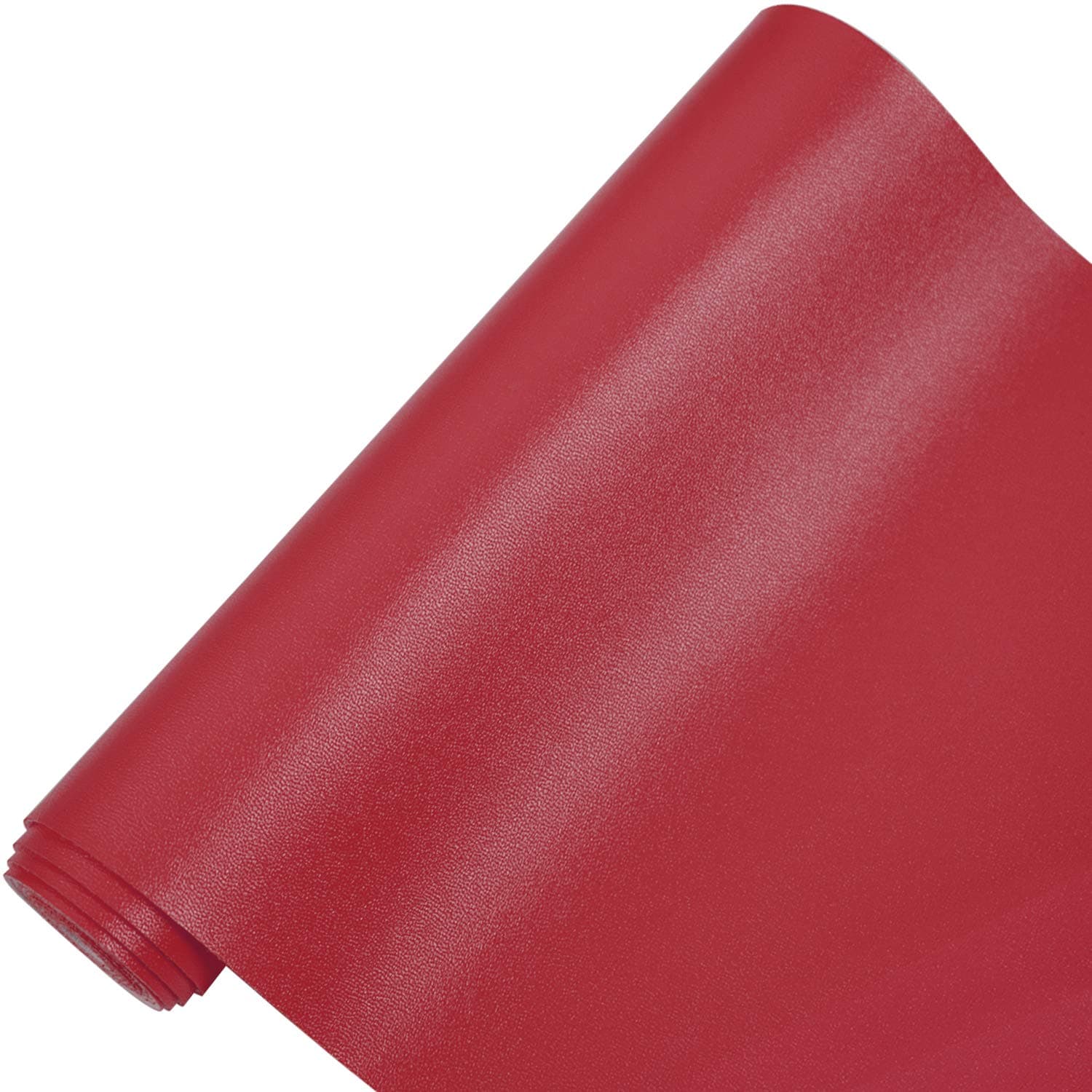 RAMYA Smooth Solid Color Faux Leather Sheets (7.8"X53") PU Leather is Very Suitable for Making DIY Earrings, Making Crafts, Bows, Sewing (Maroon Red)