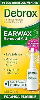 Debrox Ear Wax Removal Drops, Gentle Microfoam Ear Wax Remover, 0.5 Fl Oz