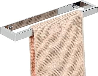 SAYAYO Towel Rail Hand Towel Holder for Bathroom Self Adhesive & Screw Towel Ring SUS304 Stainless Steel 30CM Wall Mounted No Drilling, Polished Chrome
