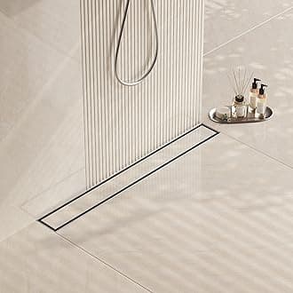 Neodrain 36-Inch Linear Shower Drain- with 2-in-1 Flat & Tile Insert Cover, Brushed 304 Stainless Steel Rectangle Shower Floor Drain, Floor Shower Drain with Adjustable Leveling Feet, Hair Strainer
