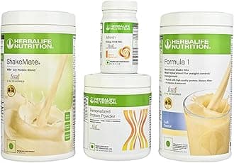 Formula 1 Shake Kulfi Flavor 500g, Protein 200g, Afresh Peach 50g, Shakemate Nutrition Drink 500g (Pack of 4)