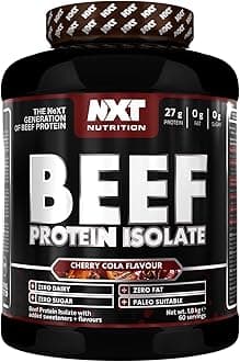 NXT Nutrition Beef Protein Isolate Powder - Protein Powder High in Natural Amino Acids - Paleo, Keto Friendly - Dairy and Gluten Free - Muscle Recovery | 1.8kg (Cherry Cola)