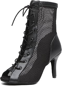 Sexy Dance Heels for Women Mesh Party Eveing Ankle Sandals Boots