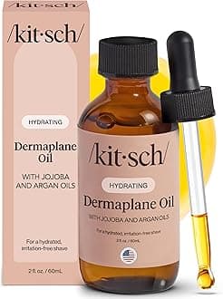 Kitsch Dermaplane Face Oil with Jojoba & Argan Oil – Hydrating Facial Formula for Dermaplaning Tool, Gua Sha & Razor Use – Irritation-Free Shave Oil for Soft, Radiant Skin – 2oz