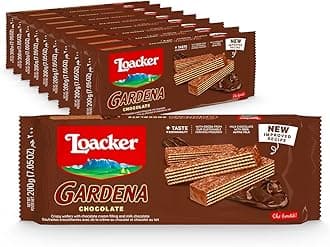 Loacker Gardena Chocolate - Premium Milk Chocolate Covered Crispy Wafer Snack Bars with Chocolate Cream Filling - Pack of 10 family-size bars