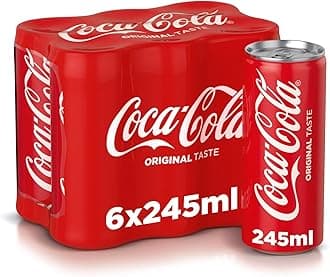 COCA-COLA Original Taste, Carbonated Soft Drink, Can 245ml, Pack of 6