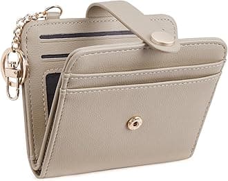 Slim Wallet for Women,RFID Blocking Bifold Credit Card Holder with Zipper Coin Pocket,ID Window,Keychain