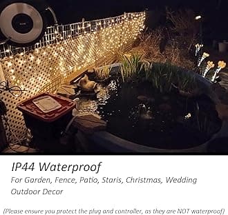 Solhice LED Curtain Lights Outside 40ft x 3ft for Backyard, 600 LED Plug in Hanging Fence Christmas String Lights Outdoor Waterproof for Backdrop Backyard Patio Deck Décor (Not Connectable)