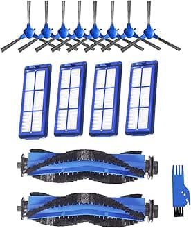 Accessories Replacement Parts for Eufy RoboVac 11S Max, 15C Max, 30C Max, 25C Max, G10, G20, G30, G30 Edge, G30 Hybrid, G30 Verge Robotic Vacuum Kit - Including 2 Main Brush, 4 Filters, 8 Side Brushes