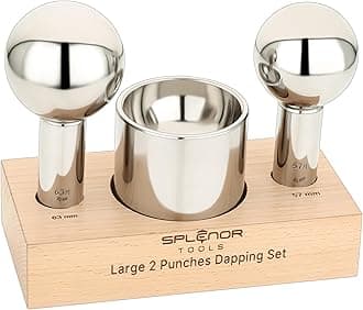 Splenor Tools Steel Dapping Block and Dapping Punch Set - for Jewelry Making - Metal Forming Die - Shaping Doming Tools