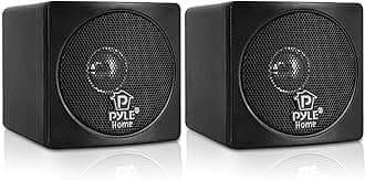 Home PCB3BK 3-Inch 100-Watt Mini Cube Bookshelf Speakers - Pair (Black) (Pair)
