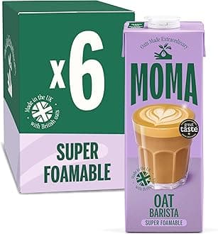 Barista Oat Drink - 6 x 1L - 100% Plant Based Vegan - Perfect for Frothy Coffee - Made with the whole of the oat for fibre and delicious flavour - No Added Sugar - Vit D, B2 and B12