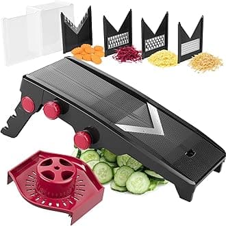 Mueller Austria V-Pro 5 Blade Adjustable Mandoline Slicer â€“ White/Grey