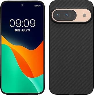 – Aramid Fiber Case Compatible with Google Pixel 9 - Case Super Slim Strong Protective Phone Cover - Black Matte