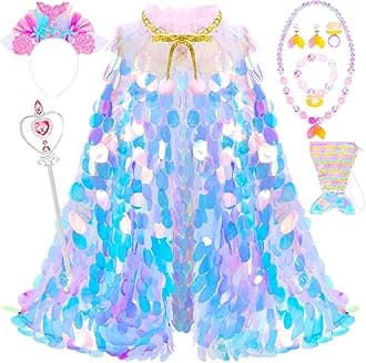 Princess Dress Up Toys Princess Dress Up Clothes Rainbow Mermaid Cape Kit 9 Pcs Gift Set