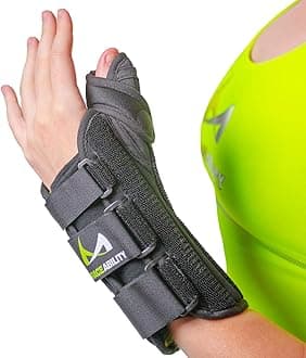 BraceAbilityThumb & Wrist Spica Splint | De Quervain's Tenosynovitis Long Stabilizer Brace for Tendonitis, Arthritis & Sprains Forearm Support Cast (Medium - Left Hand)