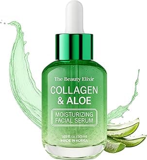 The Beauty Elixir Aloe & Collagen Serum For Face - Dermatologist Tested, Anti-Aging, Ultra Hydrating Aloe Vera Gel For Face - Natural Ingredients, Clean Beauty, Cruelty-Free Korean Skin Care - 1.69 oz